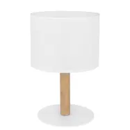 TK Deva bordslampa - vitt tyg/furu och vitt stål
