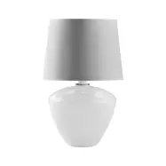 TK Fiord bordslampa - vitt tyg, glas och metall