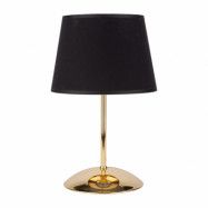 TK Glory bordslampa - svart tyg och guldmetall