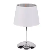 TK Glory bordslampa - vitt tyg och krommetall