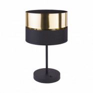 TK Hilton bordslampa - guldmetall och svart tyg