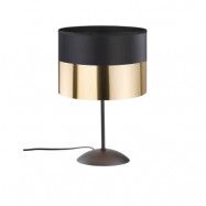 TK London bordslampa - guld, svart tyg och svart metall