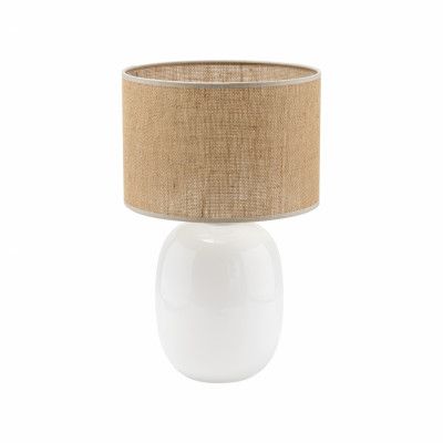 TK Melody bordslampa - naturjute och vitt glas