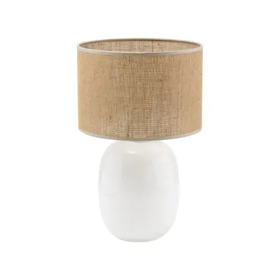 TK Melody bordslampa - naturjute och vitt glas