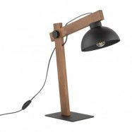 TK Oslo bordslampa - svart metall och valnötsfärgat trä