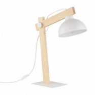TK Oslo bordslampa - vit metall och trä
