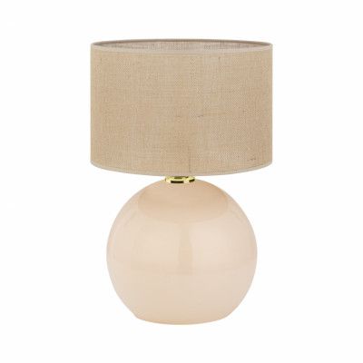 TK Palla bordslampa - brun jute och brunt glas