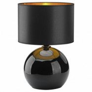 TK Palla bordslampa - guld, svart tyg och svart glas
