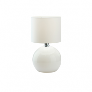 TK Palla bordslampa, Small - vitt tyg och vitt glas