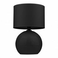 TK Palla bordslampa - svart tyg och svart glas