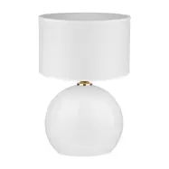 TK Palla bordslampa - vitt tyg och vitt glas