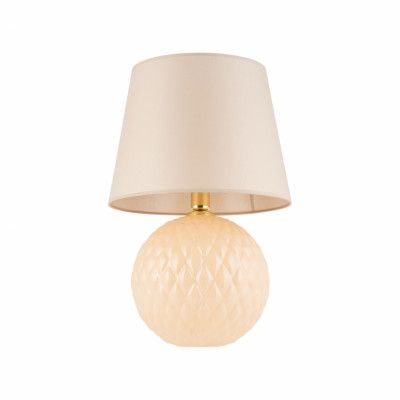 TK Santana bordslampa - naturtyg och svart glas
