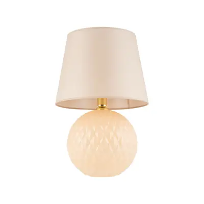 TK Santana bordslampa - naturtyg och svart glas