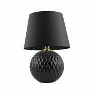 TK Santana bordslampa - svart tyg och svart glas