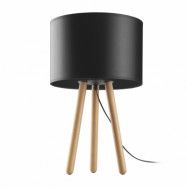 TK Tokyo bordslampa - svart tyg och antik furu