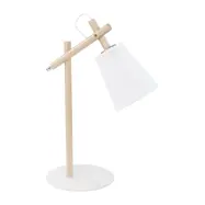 TK Vaio bordslampa - vitt tyg och trä