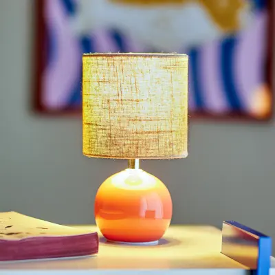 Valdis bordslampa, rosa/beige, 24 cm, keramik – Bloomingville - Vardagsrum - Skandinavisk - Med en ljuskälla