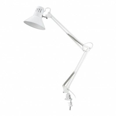 Venla bordslampa m. spännbart bordsfäste vit