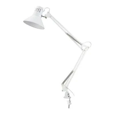 Venla bordslampa m. spännbart bordsfäste vit