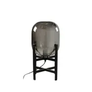 VENTURE DESIGN Altair bordslampa - svart metall och mörkt bärnstensglas (Ø 26)