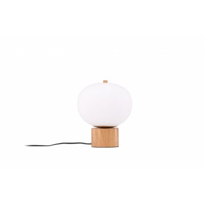 VENTURE DESIGN Cholet bordslampa - vitt glas och naturjärn