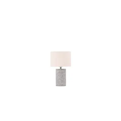 VENTURE DESIGN Dijon bordslampa - beige linne och grå terrazzo