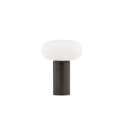 VENTURE DESIGN Hovfjället bordslampa - naturligt rispapper och mörkbrunt ekfolierat stål