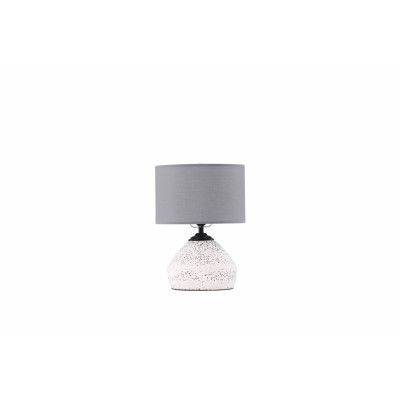 VENTURE DESIGN Sisteron bordslampa - mörkgrått linne och vit terrazzo