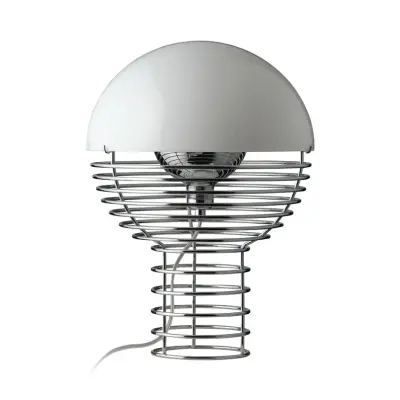 Verpan - Wire Bordslampa Ø30 Chrome/White