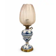 Vintage by Bright 1-2-3 Lampfot Blå/Vit/Rosa, Porslin&Glas 47cm