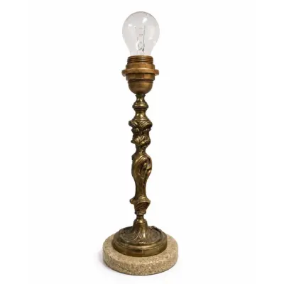 Vintage by Bright 1-2-3 Lampfot Mässing&Grön, Mässing&Marmor 35cm