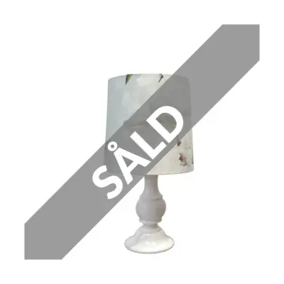 Vintage lampfot, vit marmor