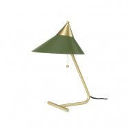 Warm Nordic Brass Top bordslampa pine green, mässingsstativ