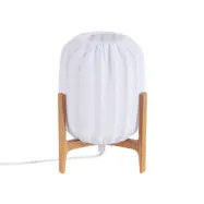 Prisma bordslampa, ek/vit, 24 cm, trä – Watt&Veke - Vardagsrum - Design - Med en ljuskälla