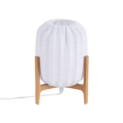 Watt&Veke - Prisma bordslampa, ek/vit, 24 cm, trä –