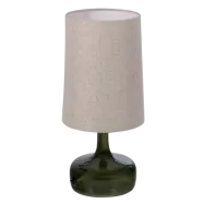 WOOOD Luma Bordslampa Glas Grön/Lampskärm Naturfärgad