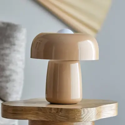 Ylva bordslampa, beige, höjd 28 cm, järn – Bloomingville - Vardagsrum - Skandinavisk - Metall - Med en ljuskälla
