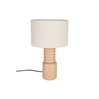 ZUIVER Six bordslampa - linne och persikojärn