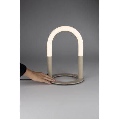 ZUIVER Arch bordslampa - vit akryl och beige metall