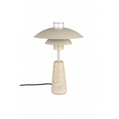 ZUIVER Cole bordslampa - beige metall och beige travertin