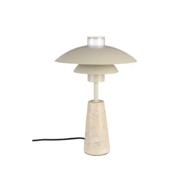 ZUIVER Cole bordslampa - beige metall och beige travertin