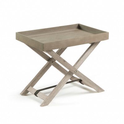 LAFORMA Stahl brickbord - rostbrunt cement och naturligt akaciaträ