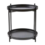 VILLAKAMLING Svit brickbord, w. 2 runda avtagbara brickor - svart metall