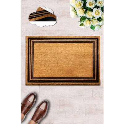 TEPPI Coco Cadre dörrmatta med mönster, rektangulär - flerfärgad kokos (60x40)