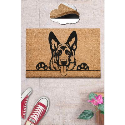 TEPPI Coco Carmen dörrmatta med mönster, rektangulär - flerfärgad kokos (60x40)