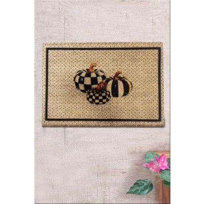 TEPPI Coco Poen dörrmatta med mönster, rektangulär - flerfärgad kokos (60x40)