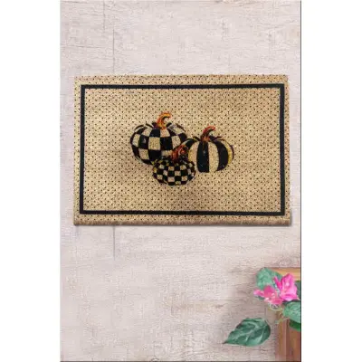 TEPPI Coco Poen dörrmatta med mönster, rektangulär - flerfärgad kokos (60x40)