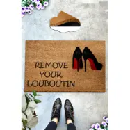 TEPPI Coco Ta bort dörrmatta med mönster, rektangulär - flerfärgad kokos (60x40)