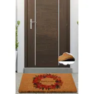 TEPPI Coco Wreath dörrmatta med mönster, rektangulär - flerfärgad kokos (60x40)