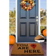 TEPPI Coco You Are Here dörrmatta med mönster, rektangulär - flerfärgad kokos (60x40)